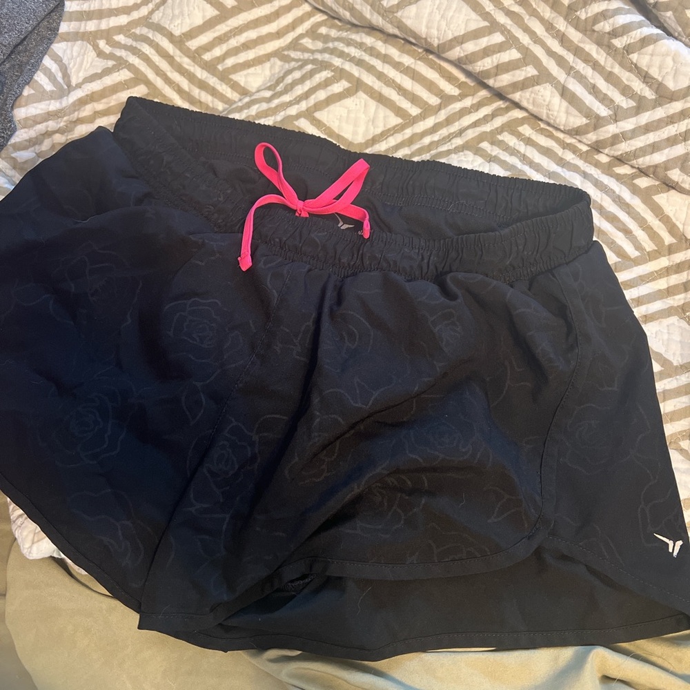 Old Navy Black and Pink Athletic Shorts Lightweight Comfort